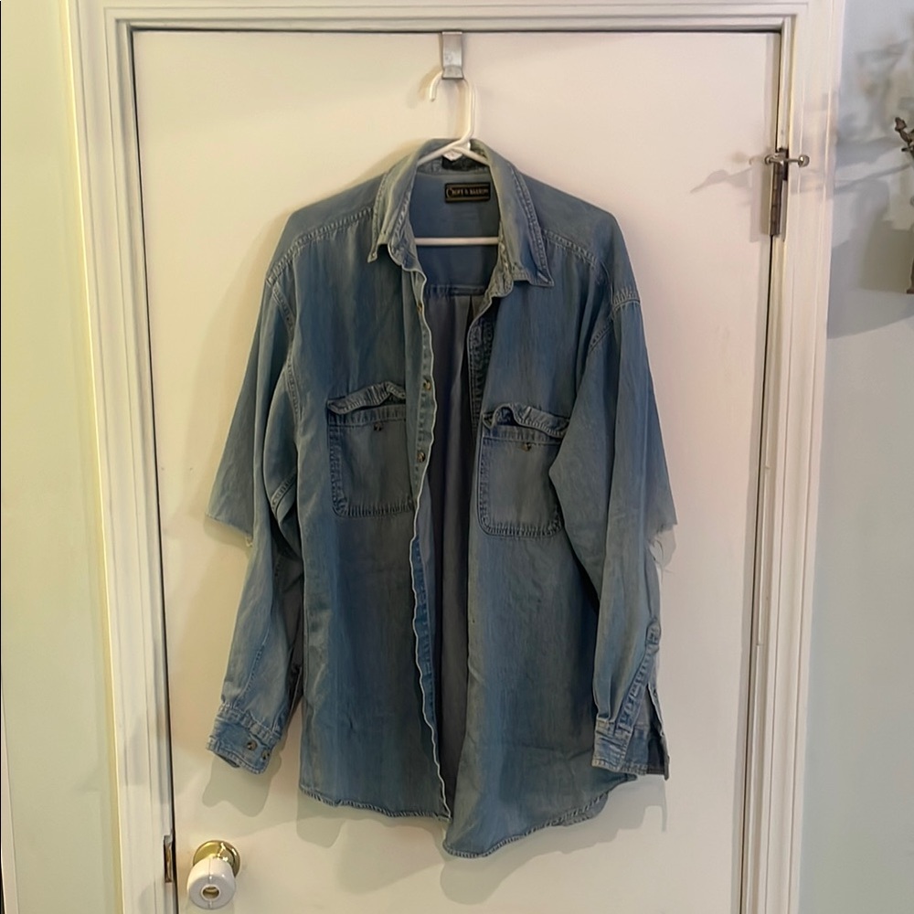 Croft & Barrow Blue Lightweight Oversized Shirt Jacket